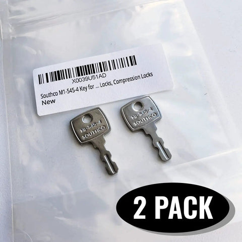Two M1-545-4 keys for push and compression locks in a packaging, labeled "2 Pack"