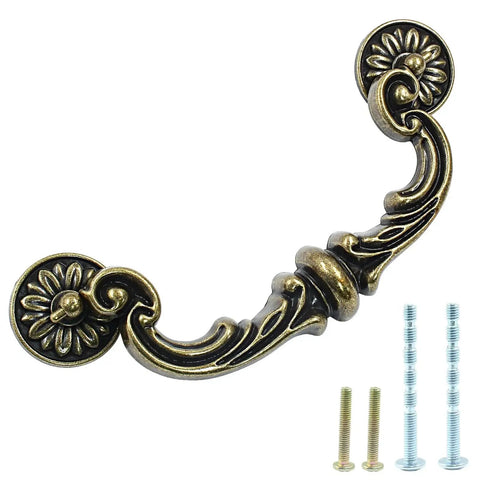 4 Pack 150mm Hole Center Bail Pull Handles Zinc Alloy Rustic Vintage Style Drop Down Swing Drawer Pulls Antique Cabinet Handles