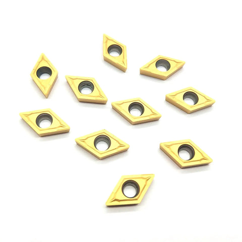 Coated Carbide Turning Inserts Set DCMT21.51 And DCMT070204, 10 Pack For Lathe Holder, durable rust-resistant turning inserts