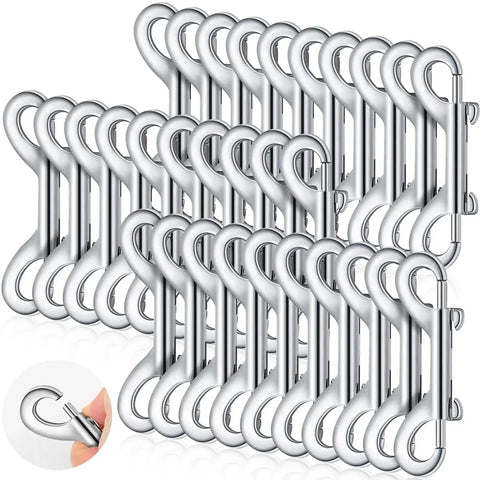 30 Pack 3.5 Inch Double Ended Bolt Snaps Zinc Alloy Key Chain Clips With Trigger, 30 pieces, zinc alloy metal clips on display