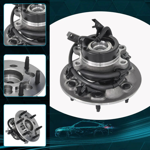 6 Lug Front Passenger Side Wheel Hub With ABS Sensor, OEM-Approved Wheel Bearing And Hub Assembly For Chevy Colorado, GMC Canyon, Isuzu I-280, I-290, And I-370 (2004-2008)