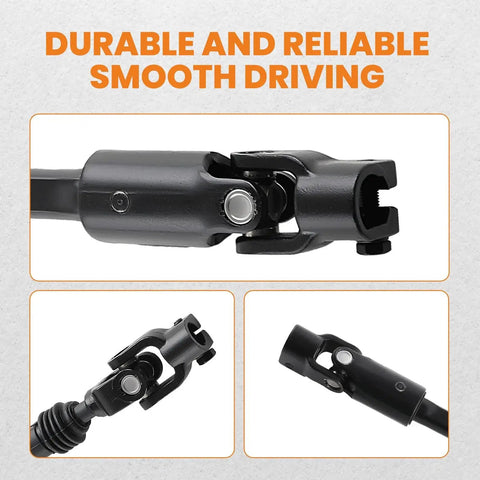Collage of Adjustable Length Power Steering Intermediate Shaft For Jeep Cherokee 1984-1994, showing various angles and details.