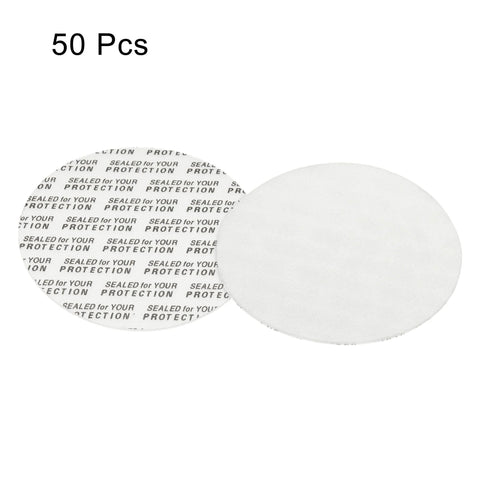 PATIKIL 51mm foam lid liner, white foam with seal-pattern backing, 50-pack, Amazon