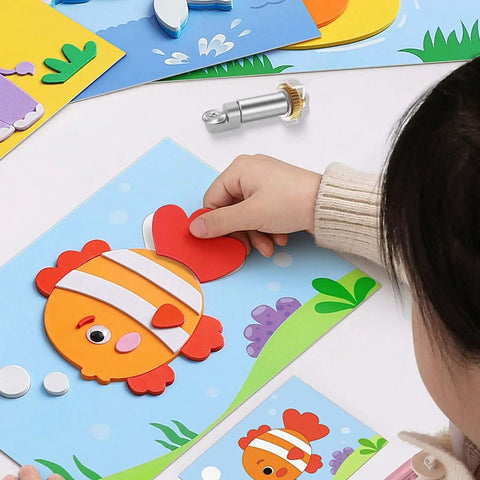 Child crafting with Rotary Blade And Drive Housing Set For Maker, Precision Cutting Tool For Cardstock, Fabric And Delicate Papers