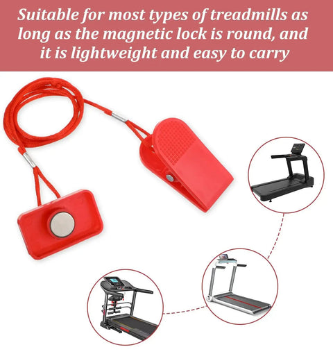 Two Pack Treadmill Safety Key Replacement Magnetic Emergency Stop Key Universal Fit, Durable ABS and Polyester, Shown with Treadmills