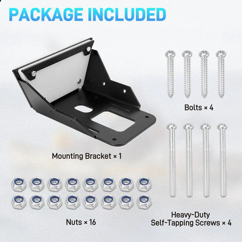 Package contents of Beefed Up Transom Mount Kit For Trolling Motors Clamp On Mount Fits Most 3HP Motors Up To 70 Lbs Thrust