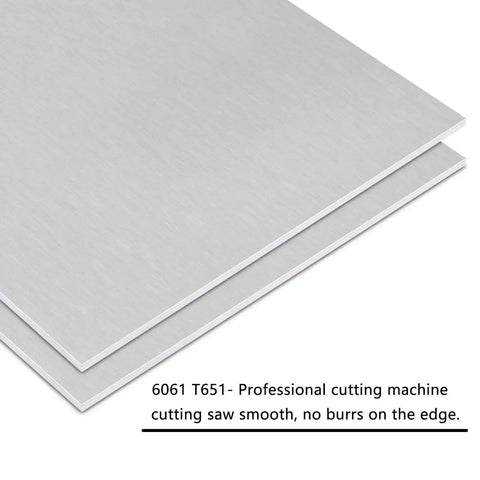 6061 T651 Aluminum Sheet Metal 6 By 12 By 1/16 Inch Flat Plate with brushed finish, protective film visible