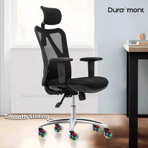 Office chair with Heavy Duty Office Chair Casters Replacement Wheels for Carpet and Hardwood Floors, Rubber Roller Blade Wheels, installed