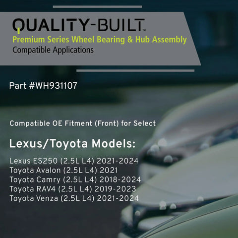 Front Wheel Bearing And Hub Assembly Fits 2018 Through 2024 Lexus And Toyota Cars And SUVs Including Avalon Camry ES250 RAV4