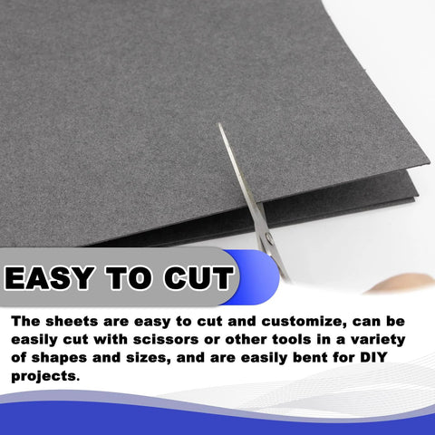 Gray non-asbestos gasket sheet stack, 15x11.8 in, 0.8/1/1.2 mm thick, being cut with scissors.