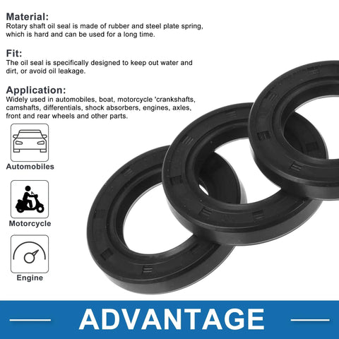 TC Rotary Shaft Oil Seal 25x41.25x7mm High Pressure Nitrile Rubber Black 5 Pack for machinery use and protection