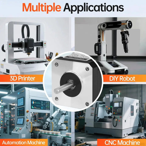 Nema 17 Stepper Motor 1.8 Degree 2 Phase High Torque 0.41Nm 58.06 Oz In Bipolar 42 By 40 Millimeter in 3D Printer and CNC Machine
