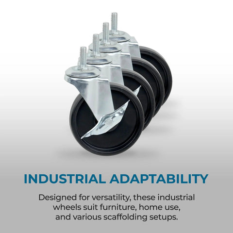 4 Inch Caster Roller Wheels Replacement Set Of Four For HCD Shelving Unit Black Includes Two Locking And Two Non Locking Casters Heavy Duty