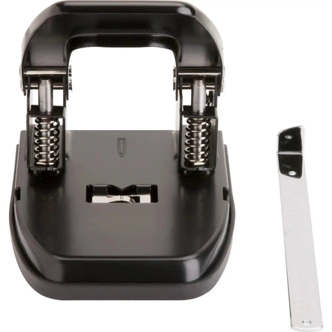 Heavy Duty Hole Punch For Office Use, A Real Workhorse That Puts Down Up To 30 Sheets With Centering Guide, black and steel view
