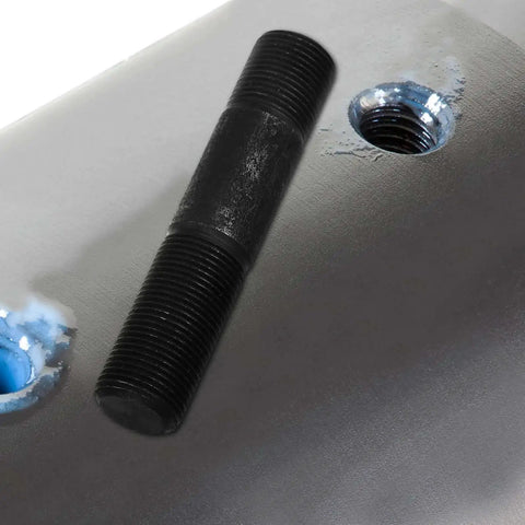 Close-up of Hydraulic Hole Punch Driver Kit with draw and hole dies for electrical conduit and metal sheet punching.