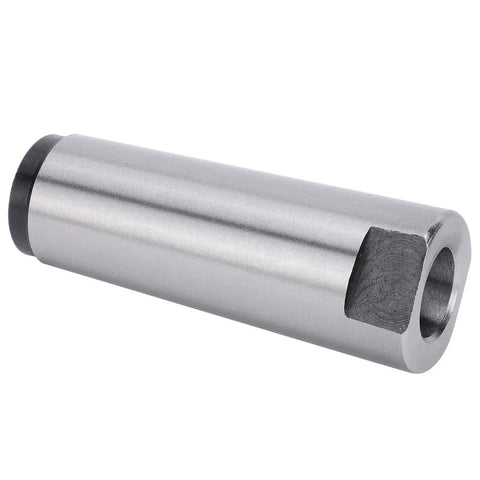 Amazon MT4-MT2 taper drill sleeve reducing adapter; cylindrical steel with black end cap and through bore