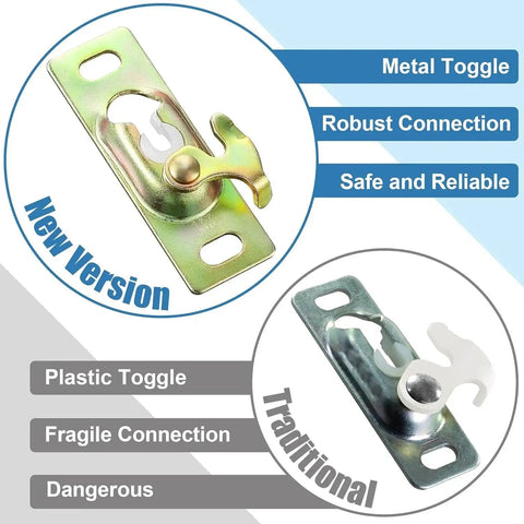 Comparison of new metal toggle and traditional plastic toggle for Pocket Door Hardware Kit for Sliding RV Doors