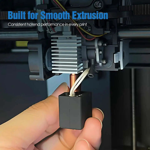Installing Upgraded Hotend Kit For Kobra S1 And Kobra S1 Combo with 0.4mm brass nozzle, showing fast heating and stable extrusion.