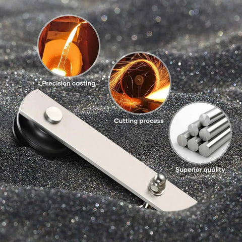 Heavy-Duty Brushed Nickel Sliding Barn Door Hardware Kit details showing precision casting and cutting process.