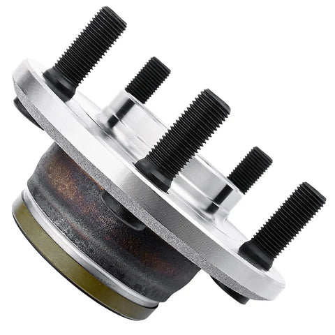 Pair Front Wheel Hub Bearing Assembly For 2005-2011 Chrysler 300, 2005-2008 Dodge Magnum, 2006-2010 Charger, 2008-2010 Challenger - RWD Direct Fit OE-Style Replacement With Premium Bearings For Smooth Daily Driving And Easy Install close-up view with 5 bolt holes