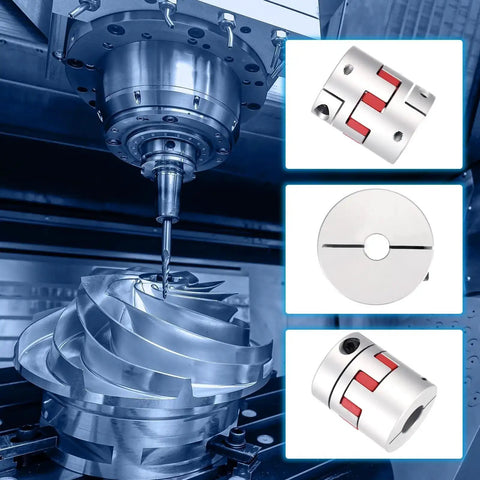 Beefy Aluminum Flexible Spider Coupling 10mm To 19mm Jaw Shaft Connector for CNC Routers and 3D Printers, L50mm, D40mm, high torque