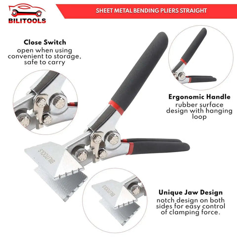 3 Inch Hand Seamer For Sheet Metal Straight Pliers with 80 mm jaw width and ergonomic handle, heavy duty stainless steel construction