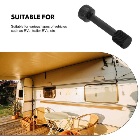 RV with awning extended, showing usage for Heavy Duty Hydraulic Hole Punch Kit For Electrical Conduit Cutting With Tie Rod And Lock Cap Black Steel Punch Set For Metal Sheet Installation And Maintenance Easy To Use Pro Grade Knockout Tool