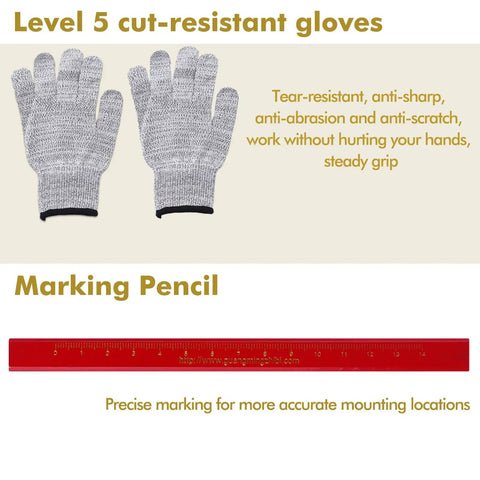 Cut-resistant gloves with steady grip and red marking pencil