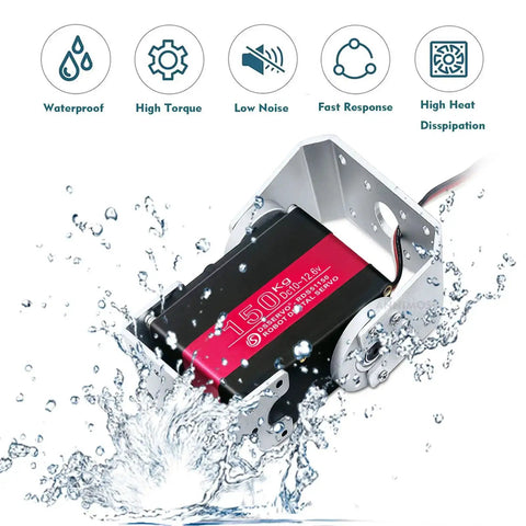 Beefy 150Kg Full Metal Gear Servo Motor For Robotic Arms And Humanoid Robots 12V high torque servo with waterproof feature