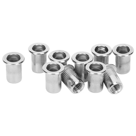 50 Piece Blind Riveting Nuts Set Stainless Steel M6 Threaded Inserts Ribbed Nutserts With Back Flange For Secure Fastening In Metal And Plastic