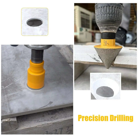 Using Diamond Core Drill Bit Set For Marble Ceramic And Porcelain Tiles Vacuum Brazed Hole Saw Kit 13 Piece HASFER on tile