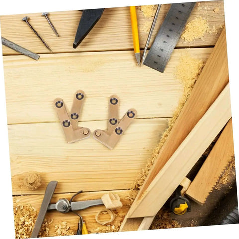 Heavy Duty Hidden Door Hinge Set For Secret Doors And Bookshelves, Invisible Pivot Bronze Hardware on a woodwork surface