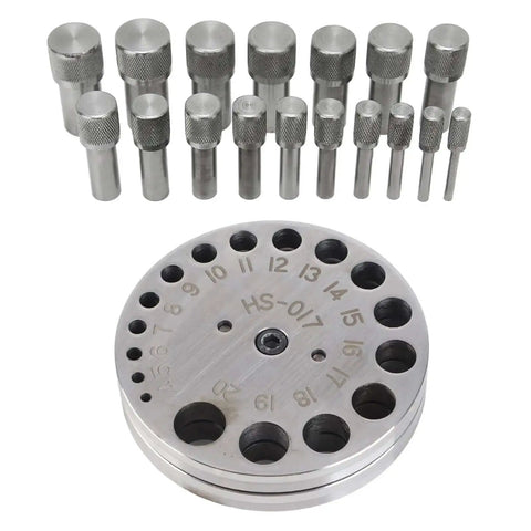 Round Steel Jewelry Disc Cutter Set With 17 Dies For Precise Ring Making And Paper Punching Precision Metal Forming Tool
