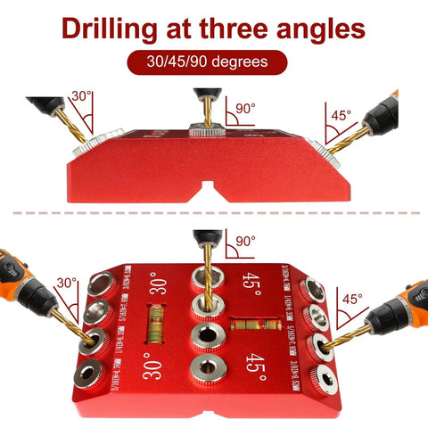Multi Angle Drill Guide Jig With 30 45 90 Degree Options, Bubble Level For Precise Straight And Angled Holes, top view