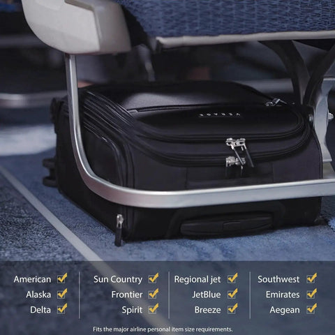 Underseat Carry On Luggage With Wheels Softside Lightweight Travel Bag For Men And Women fits under airplane seat