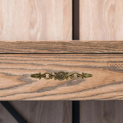 Vintage Bronze Patina Finish Cabinet Hardware 6.3 Inch Retro Flower Bar Pull on Wooden Drawer