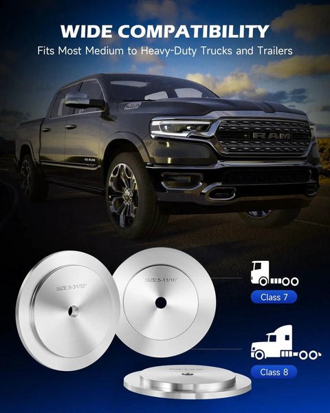 Wide compatibility of 2 In 1 Bearing Press And Hub Seal Installer Kit for trucks with two bearing adapters shown.