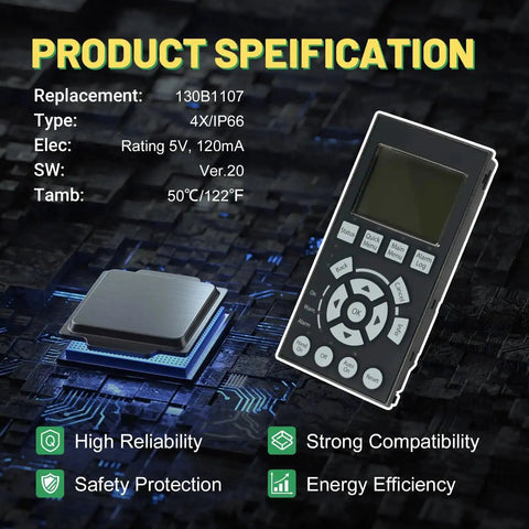 Drive Graphical Local Control Panel With Digital Display Works With Danfoss VLT FC302 FC301 Inverter LCD Operation Panel LCP102 Display and specifications.