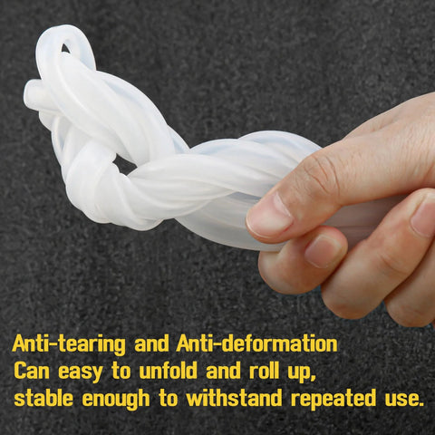 A774 silicone pressure tubing, 3/16 in ID x 5/16 in OD, white high-temp silicone hose coiled in hand.