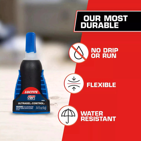 Ultra Gel Control Clear Super Glue 0.14 Fl Oz Bottle 1 Pack For Plastic Wood Metal Crafts And Repair Cyanoacrylate Instant Glue Quick Dry No Drip No Run Rubber Toughened Formula Durable