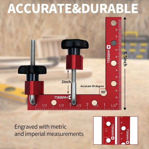 90 Degree Positioning Squares Set For Woodworking Right Angle Clamps 5.5 By 5.5 Inches Aluminum Alloy Corner Clamping Squares