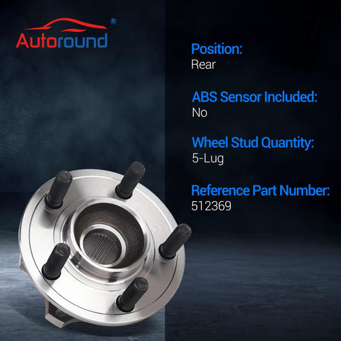 Rear Wheel Bearing And Hub Assembly For 5 Lug Dodge Challenger 2008 2014 Charger 2010 2014 And Chrysler 300 2010 2014