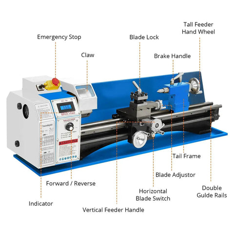 Beefy 9 By 30 Inch Metal Lathe With 1100W Motor And 2500 RPM Mini Lathe For Turning Drilling And Threading Steel Aluminum Brass Nylon Delrin
