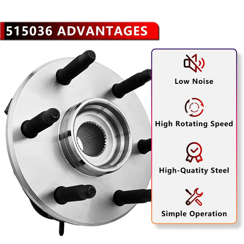 4WD Front Wheel Hub And Bearing Assembly Compatible With Cadillac Escalade EXT, Chevy Avalanche 1500, features visible