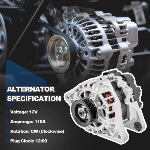 No Fuss Easy Install Alternator Replacement For Hyundai Elantra 2007 To 2012 2.0L L4 And Kia Soul 2010 To 2011 2.0L L4 Spectra 2007 To 2009