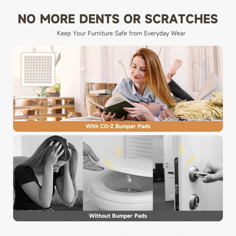 100 Piece Felt Cabinet Door Bumpers Self Adhesive Soft Close Absorb Impact And Reduce Noise 0.4 Inch Diameter 0.17 Inch Thick Nearly Invisible used on furniture to prevent wear and tear.