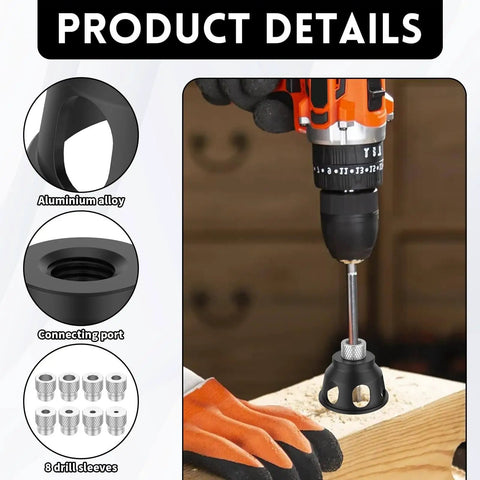 90 Degree Drill Guide And Doweling Jig For Precision Woodworking, Self Centering Aluminum Alloy Vertical Drill Guide in use