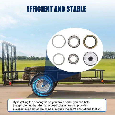 Trailer Bearing Kit 25580 387A With Grease Seal For Dexter 10K GD After 2009 Drums displayed with components.