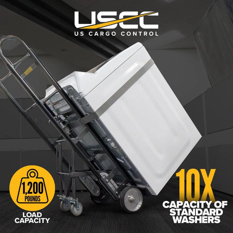 Heavy Duty Appliance Dolly With Stair Climber And Kickback Wheels 1200 Lbs Capacity Industrial Steel Hand Truck in use