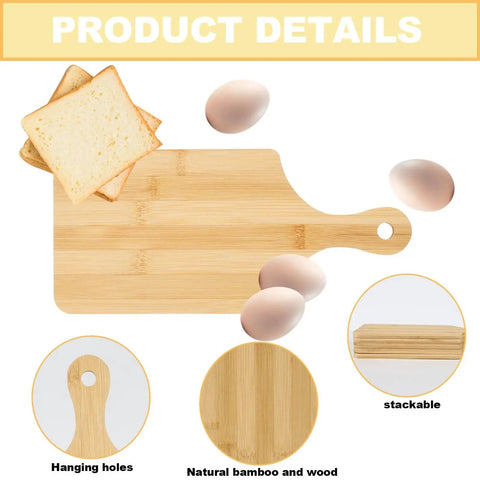 Bulk 25 Pack Mini Charcuterie Boards Set For Pizza Bread Cheese Fruit And Serving Bamboo Cutting Boards With Handle 11 By 5 Inch Laser Engraving Ready